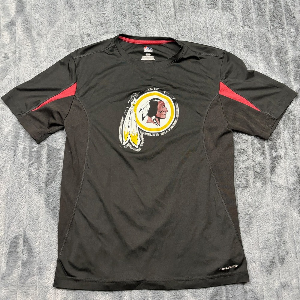 Majestic Washington Redskins Cool Base Black Training T-Shirt Mens Medium